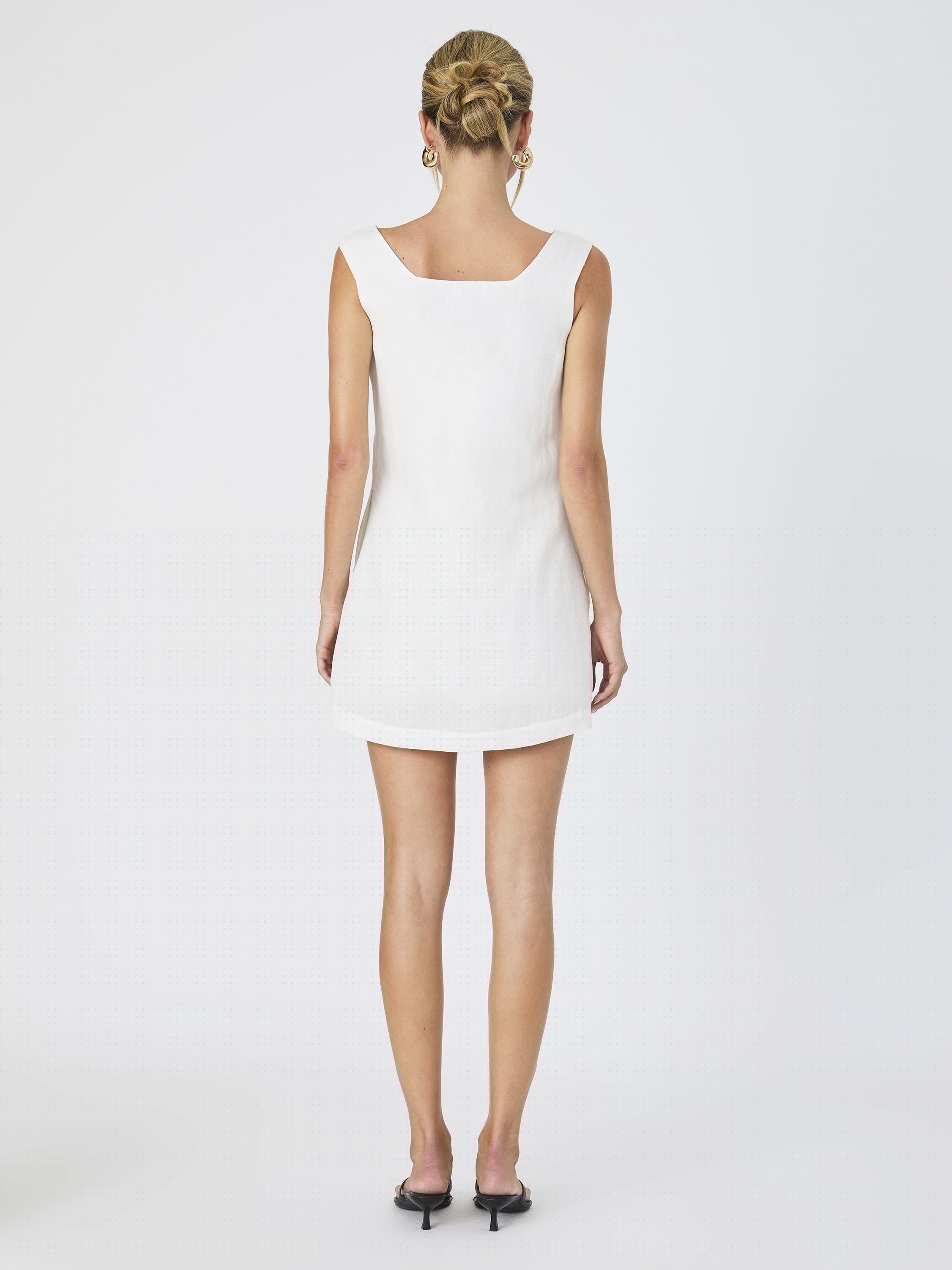 Birdie Linen Square Neck Mini Dress