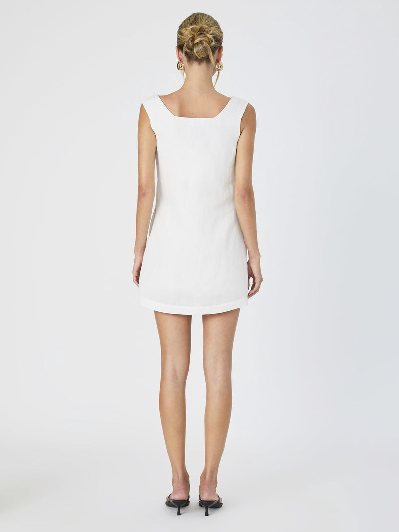 Birdie Linen Square Neck Mini Dress