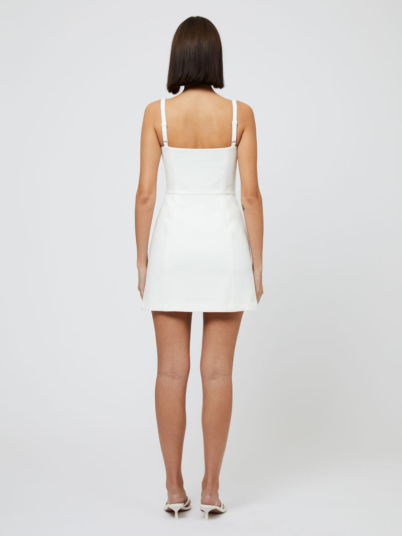 Whisper Bow Slit Strappy Mini Dress