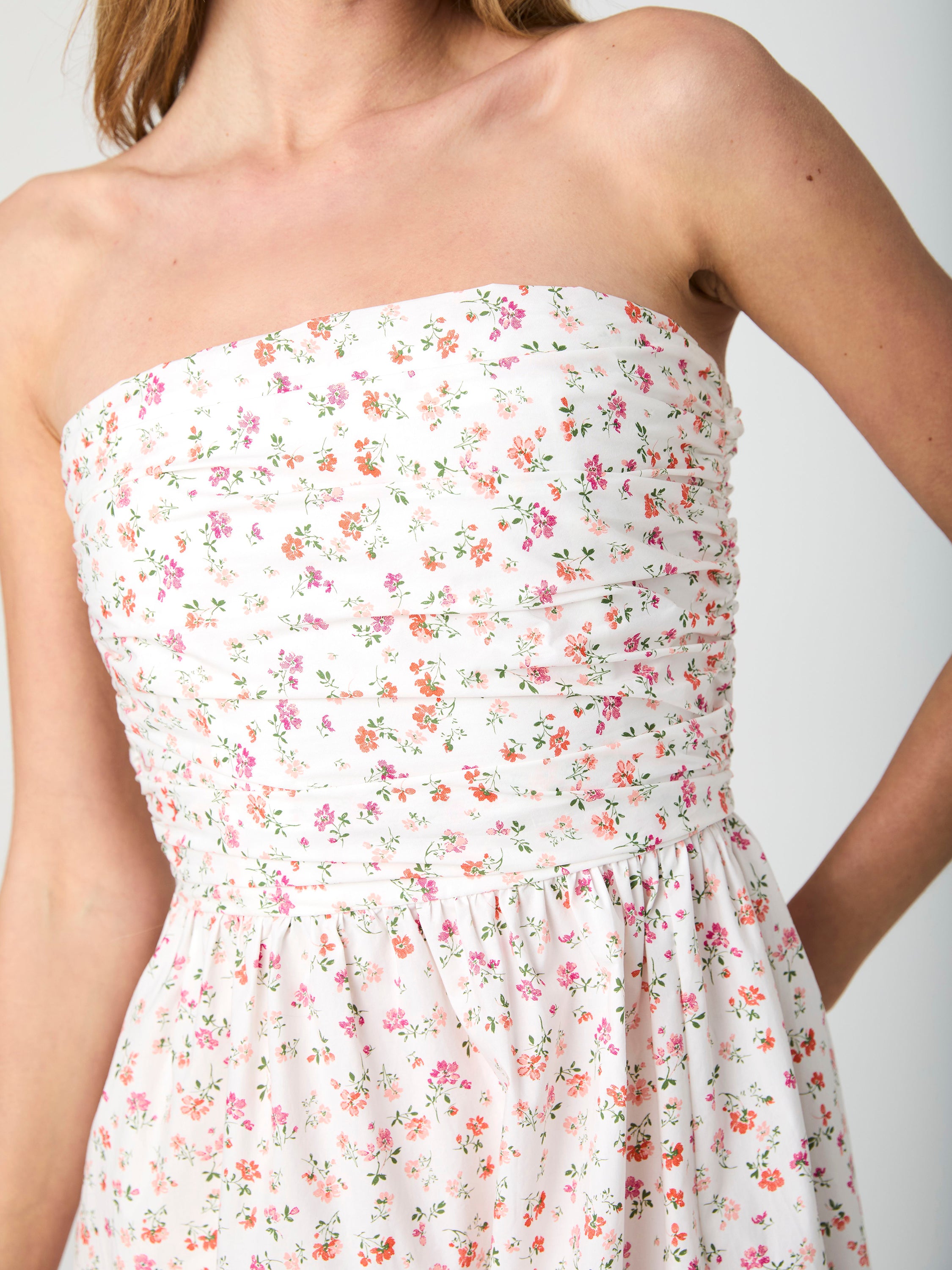 Nomi Cotton Strapless Midi Dress