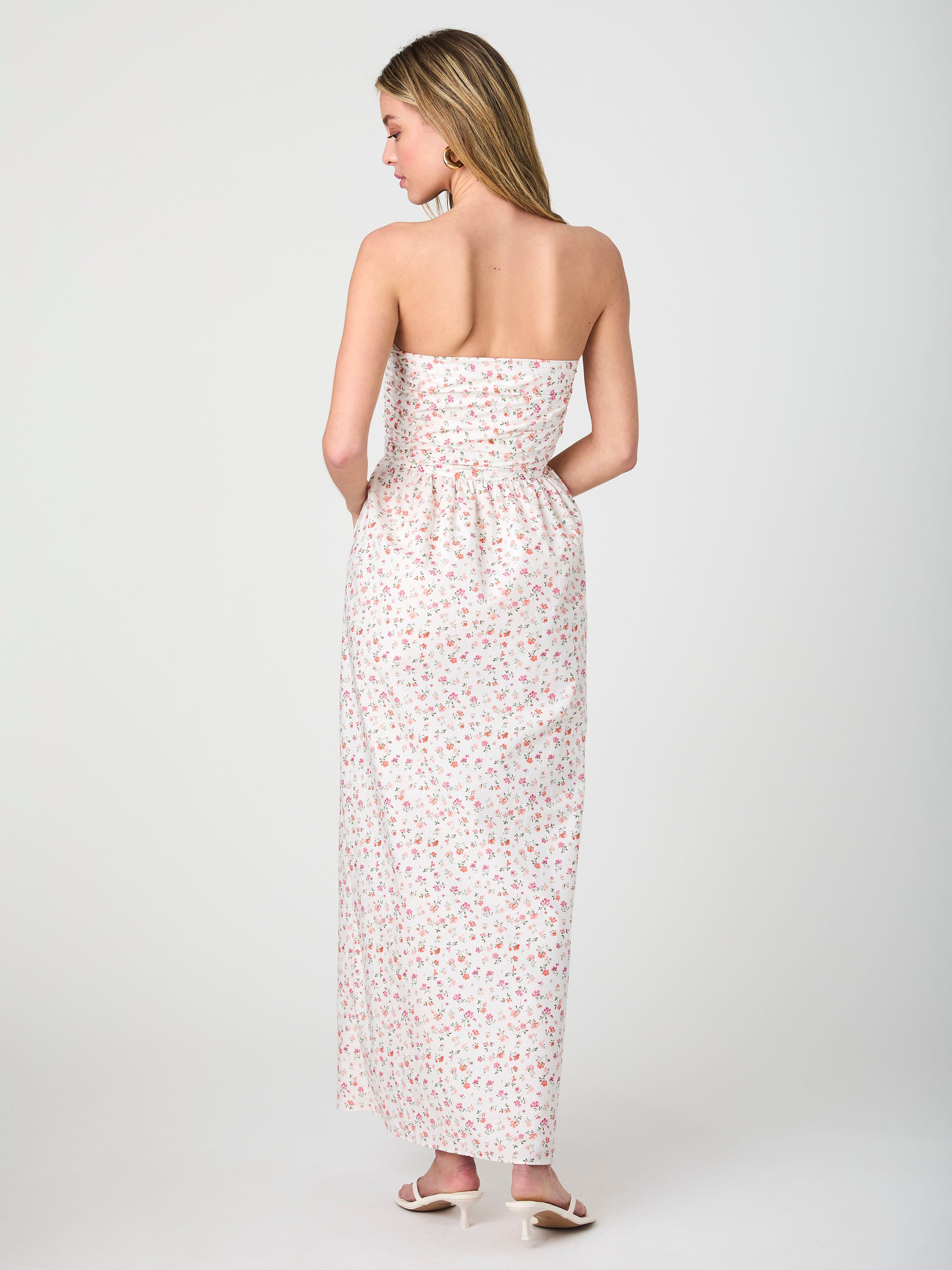 Nomi Cotton Strapless Midi Dress