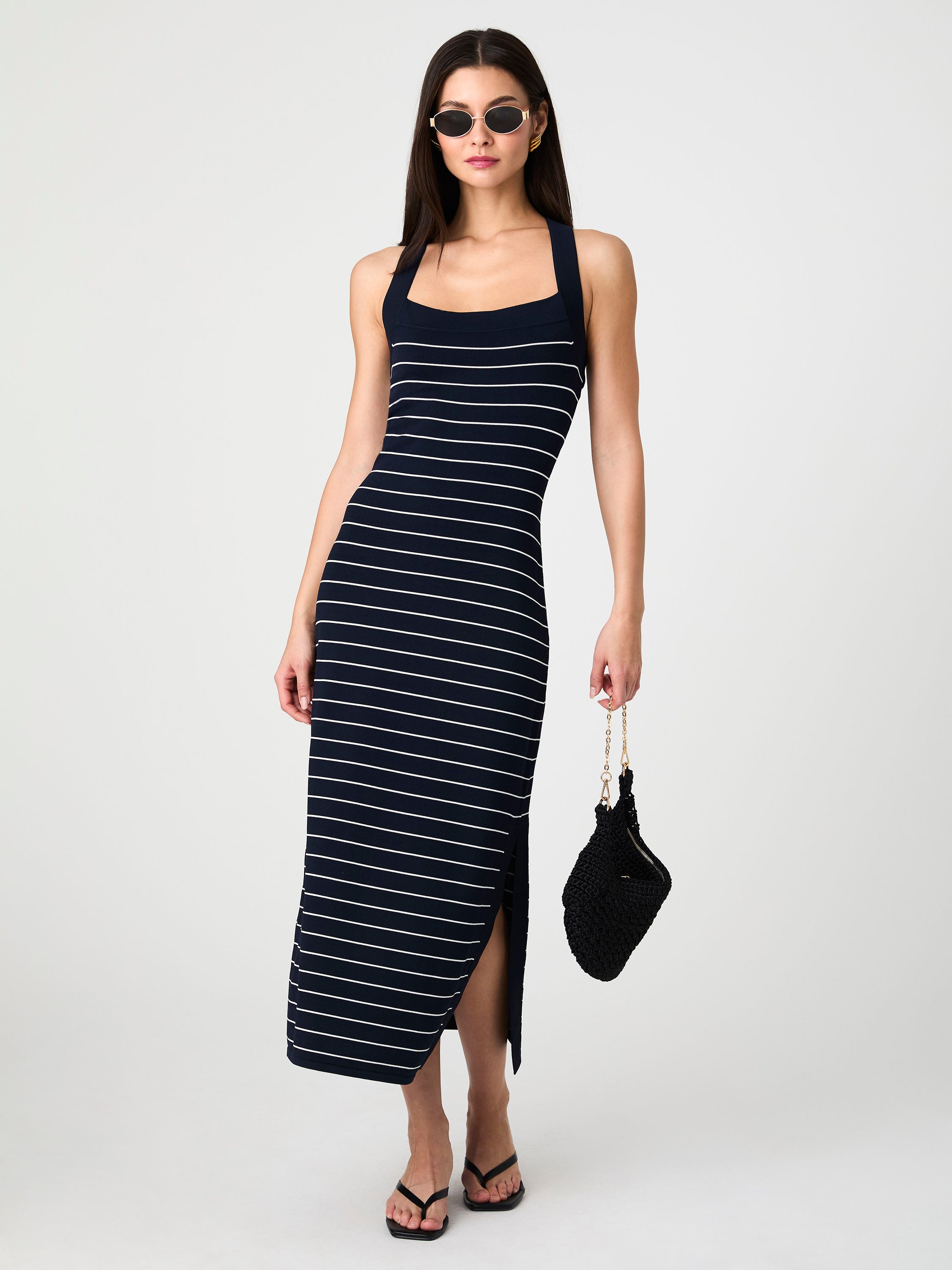 Bodycon Cross Back Midi Dress