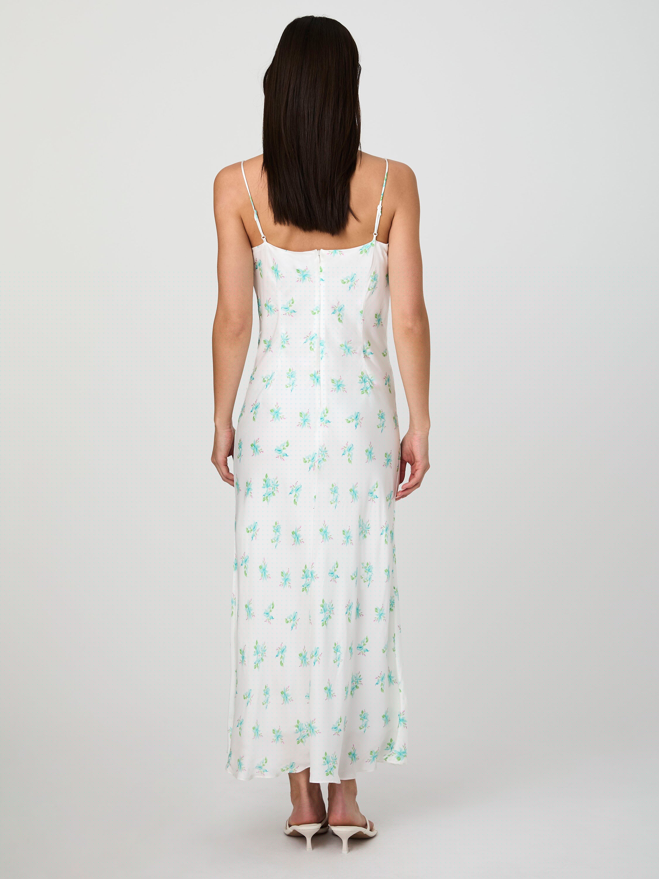 Anna Fleur Satin Cowl Midi Dress