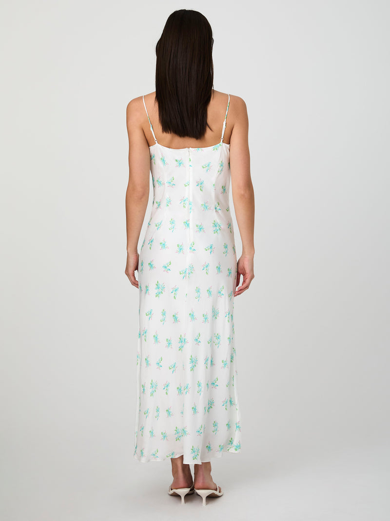 Anna Fleur Satin Cowl Midi Dress