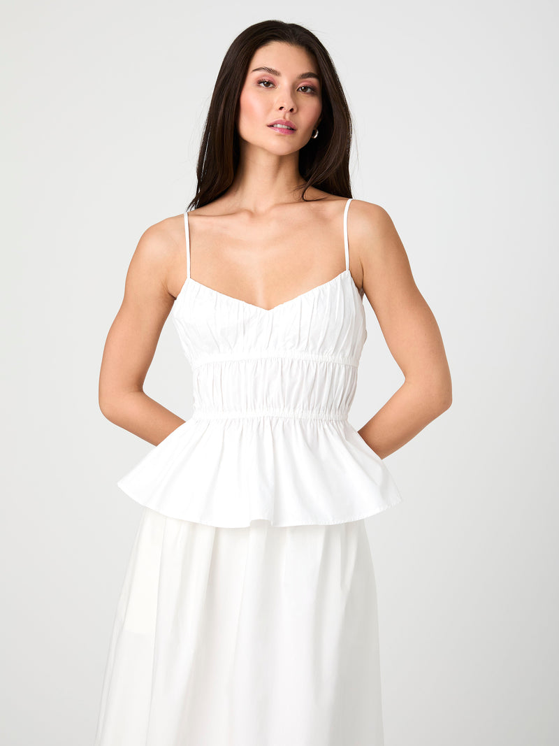 Poplin Strappy Peplum Top