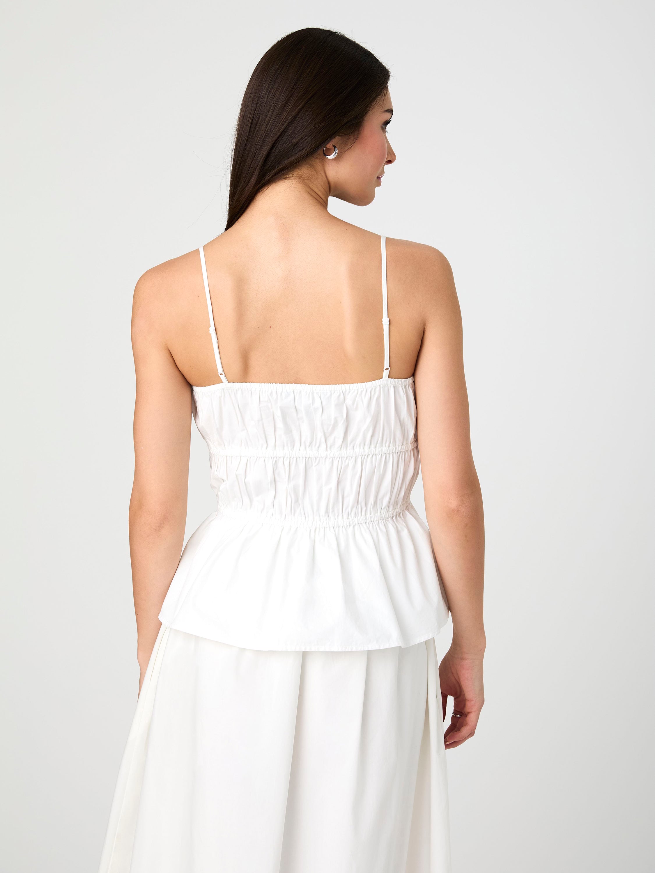 Poplin Strappy Peplum Top