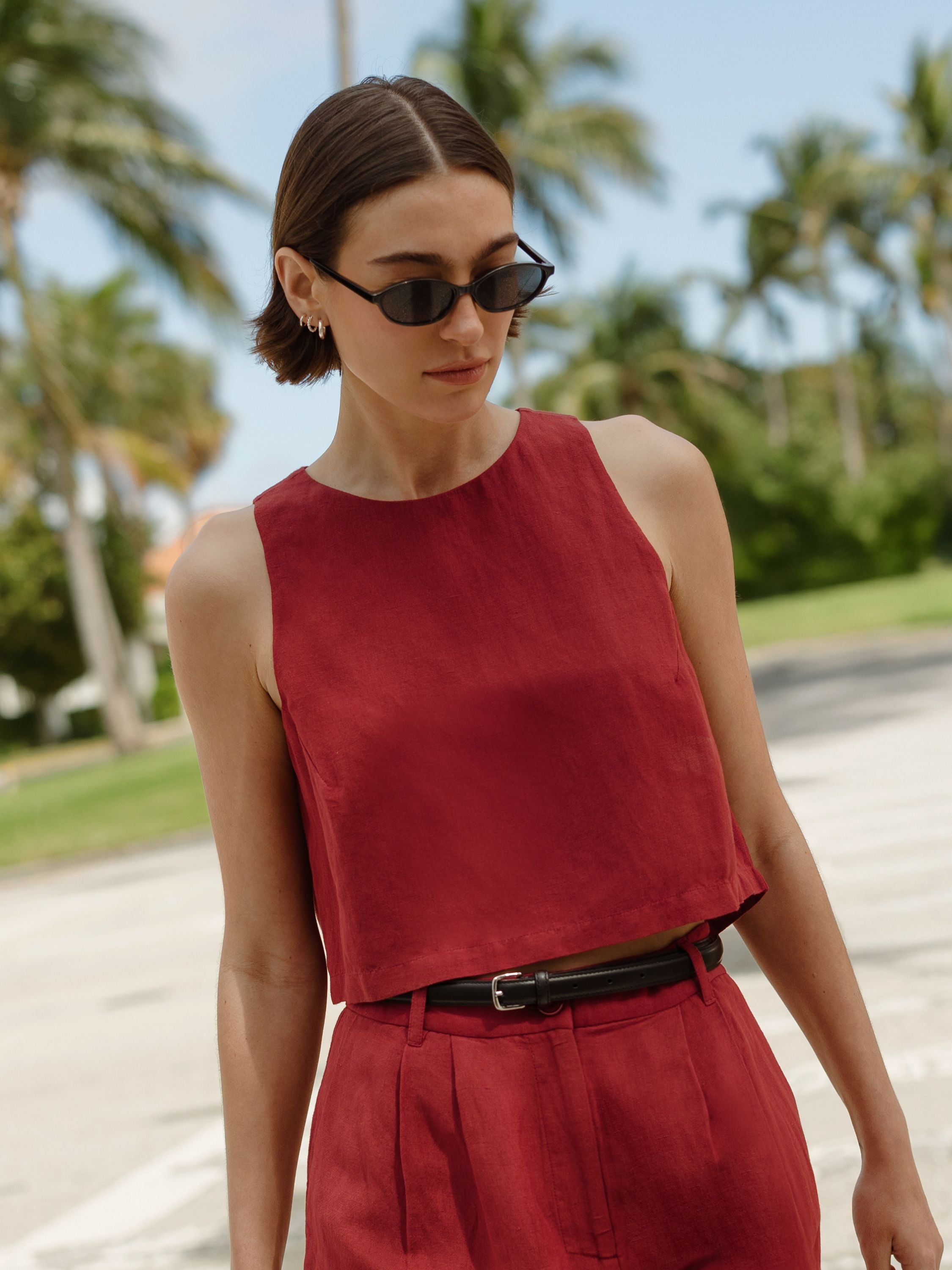 Birdie Linen Shell Top