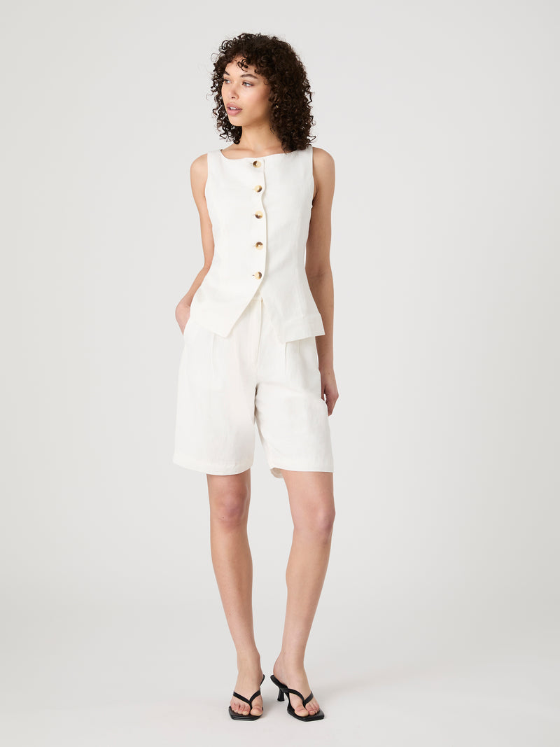 Birdie Linen Waistcoat Top