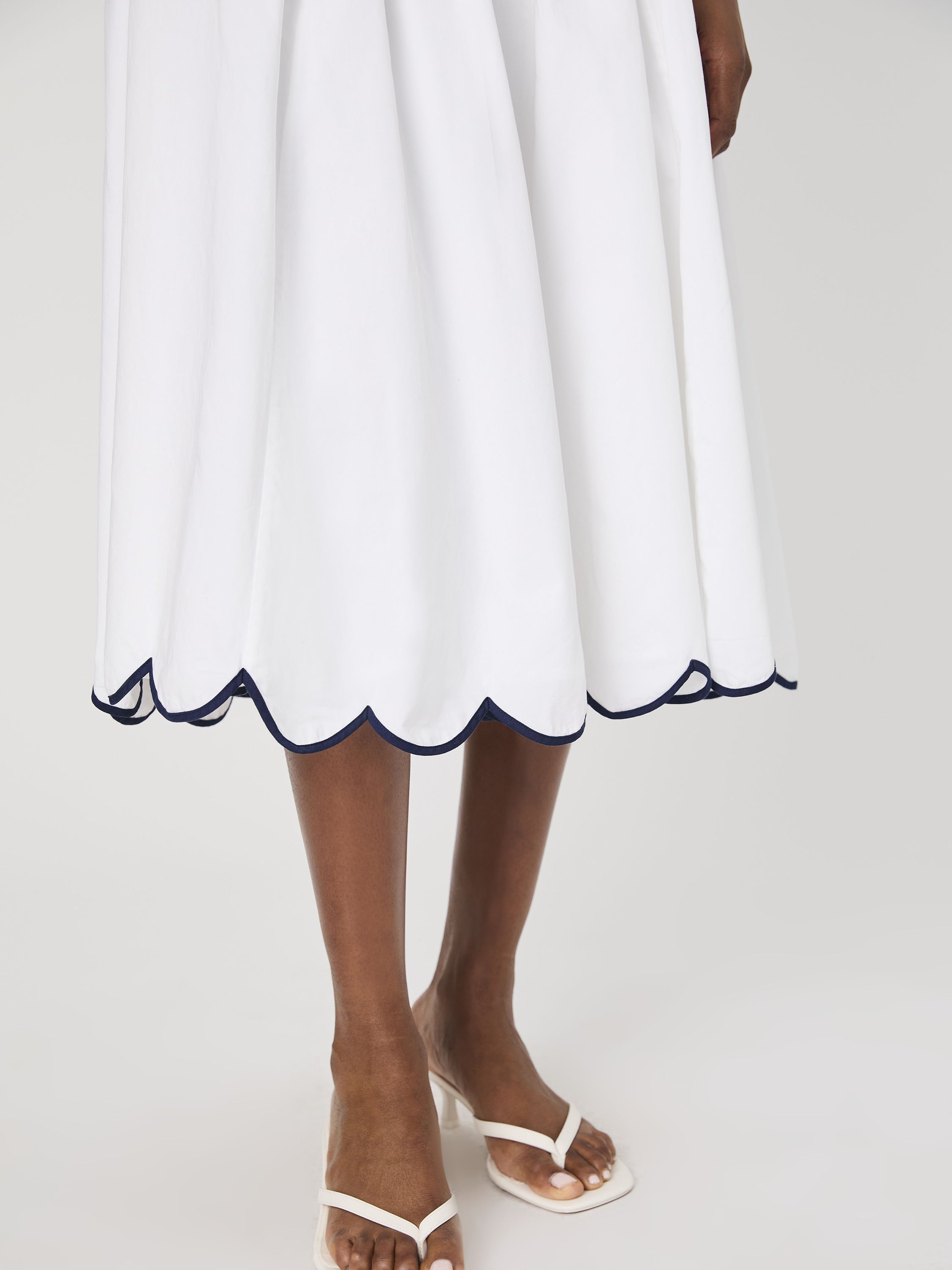 Alexis Cotton Scallop Midi Skirt