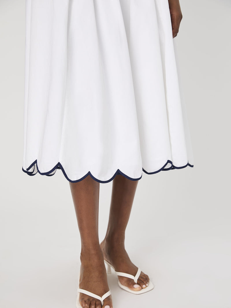 Alexis Cotton Scallop Midi Skirt